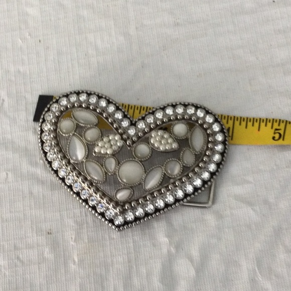 Chic Heart-Shaped Silver & White Color Belt Buckle * - Picture 4 of 5